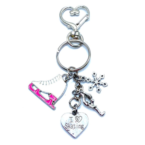 Ice Skating Keychain Bag Charm Figure Skater - Picture 1 of 8